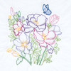 Jack Dempsey Stamped White Quilt Blocks 18"X18" 6/Pkg-Wildflowers - 5A002GF8-1GHY5