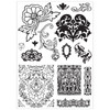 Sizzix Clear stamp Set 14/Pkg W/ Stencils 3/PKg By Vic Von S-Ornate - 5A002BLK-1GF35