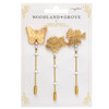 3 Pack - Maggie Holmes Woodland Grove Charm Pins 3/Pkg-W/Gold Foil - MH021908 - 765468043005