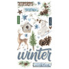 3 Pack Simple Vintage Fresh Snow Chipboard Stickers-6"X12" 5A002GW9-1GJCT