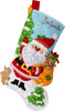 Bucilla Felt Stocking Applique Kit 18" Long-Retro Holiday Santa - 5A002HRJ-1GKB0 - 046109897400