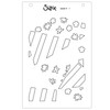 Sizzix A6 Stencil By Stacey Park 4/Pkg-Fragmented Floral #2 - 5A002CNB-1GG5R