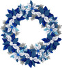 Bucilla Felt Wreath Applique Kit 15" Round-Winter Blue Poinsettia - 5A002LWB-1GNKQ - 046109897561