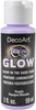 6 Pack - DecoArt Americana Glow In The Dark Paint 2oz-Purple - DAGC2OZ-383 - 766218126184