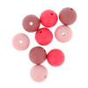 Bohin Round Silicone Beads 9/Pkg-PINK ASSORTMENT 15MM - K6010