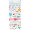 3 Pack - Pebbles All The Cake Thickers Stickers 48/Pkg-Phrases W/Gold Foil - PB022074 - 765468060668