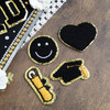 2 Pack - Craft Perfect Chenille Self Adhesive Grad Patch Pack -Black - 5A002MK8-1GNZW