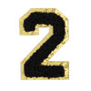 2 Pack - Chenille Self Adhesive Grad Patch -Black - 5A002MK2-1GP0B