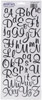 Sticko Alphabet Stickers 104/Pkg-Helvetica - Black Glitter - 52-90234