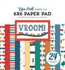 3 Pack - Echo Park Double-Sided Paper Pad 6"X6"-Vroom! - 5A0030M8-1H22Q