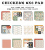3 Pack - Echo Park Double-Sided Paper Pad 6"X6"-Chickens - 5A0030KN-1H219 - 810179816780
