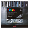 POSCA 5M Medium Bullet Tip 2.5mm Paint Marker 8/Pkg-Mono Tones - 5A00317M-1H2Y1 - 4902778302972