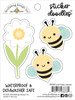 Doodlebug Water Bottle Sticker Doodles-Just Bee-cause, Bee Happy - 5A00312V-1H2LR - 842715088382