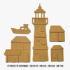 Stamperia Crafty Shapes-Silent Sea Lighthouse Landscape - 5A002XHB-1GYGL