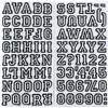 Thickers Chipboard Flocked Stickers 2/Pkg-Letterman - Black - 43070