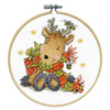 Design Works Counted Cross Stitch Kit With Hoop 6"-Reindeer - 5A0032NS-1H4C9