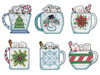 Design Works Counted Cross Stitch Kit 3.5"X4" Set of 6-Holiday Mugs Ornament - 5A0032NZ-1H4CL