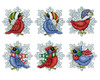 Design Works Counted Cross Stitch Kit 3"X3" Set of 6-Snowbirds Ornament - 5A0032NX-1H4CM Design Works Counted Cross Stitch Kit 3"X3" Set of 6-Snowbirds Ornament - 5A0032NX-1H4CM