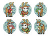 Design Works Counted Cross Stitch Kit 3"X3.5" Set of 6-Reindeer Circles Ornament 5A0032N3-1H4CX