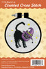 Design Works Counted Cross Stitch Kit With Hoop 3"-Black Cat - 5A0032P5-1H4DB - 021465071763