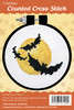 Design Works Counted Cross Stitch Kit With Hoop 3"-Bats - 5A0032Q1-1H4DK - 021465071589