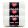 8 Pack - Red Heart Super Saver Yarn 3/Pack-Soft White - 5A00216N-1G4DS - 726465500571
