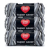 8 Pack - Red Heart Super Saver Yarn 3 Pack-Zebra - 5A002K88-1GLQ8 - 726465300003