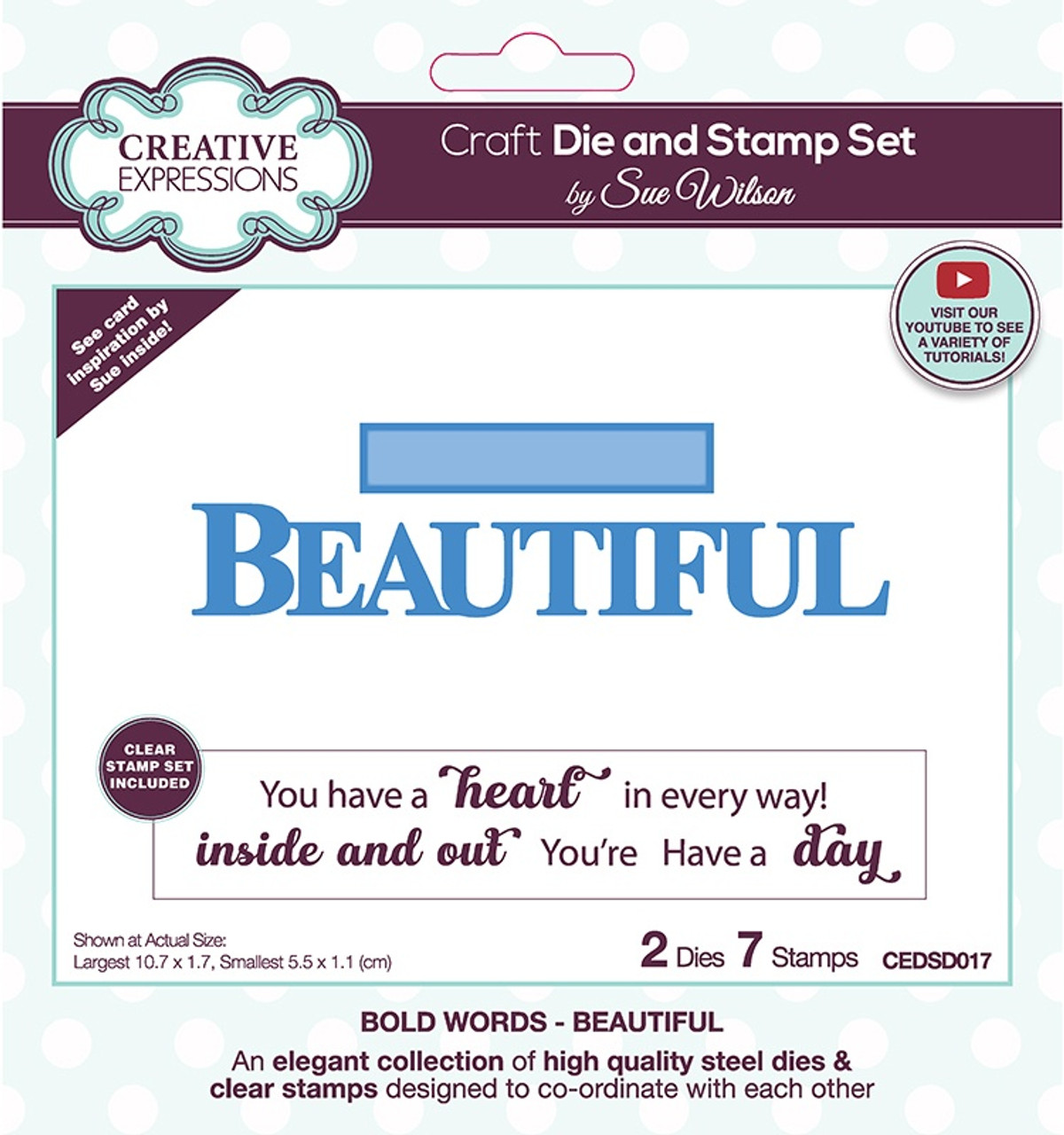 Creative Expressions Craft Die and Stamp Set by Sue Wilson-Sympathy