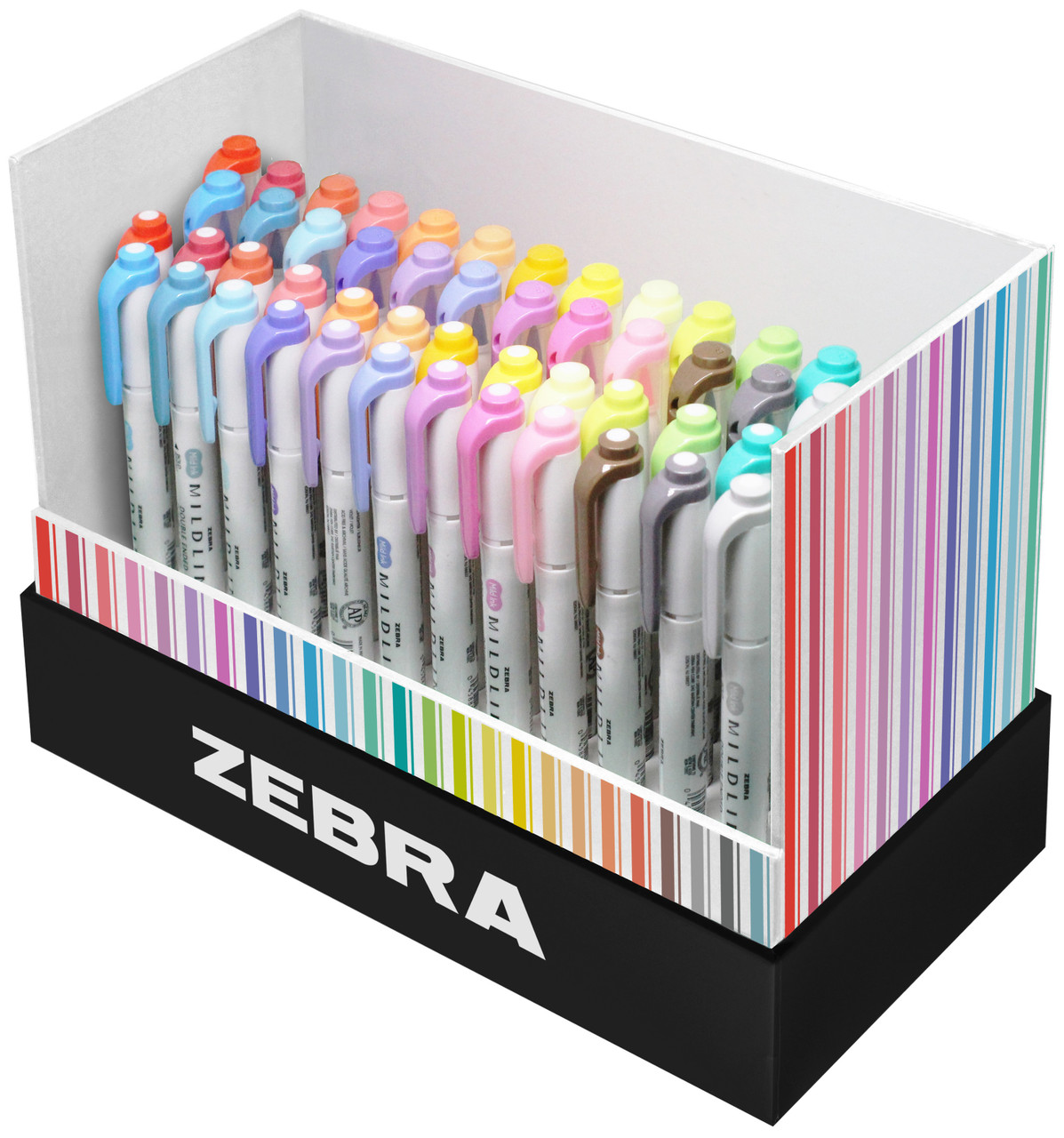 Zebra Mildliner Highlighter & Brush Collection 50/PKG Assorted Colors