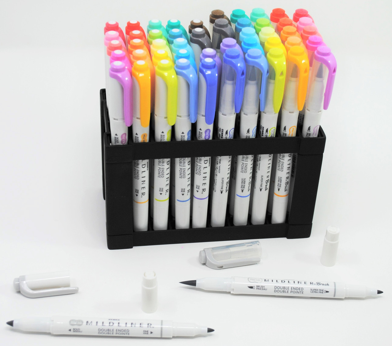Zebra Mildliner Brush Highlighter Marker Set with Box Case 25 Colors –  Japanese Taste