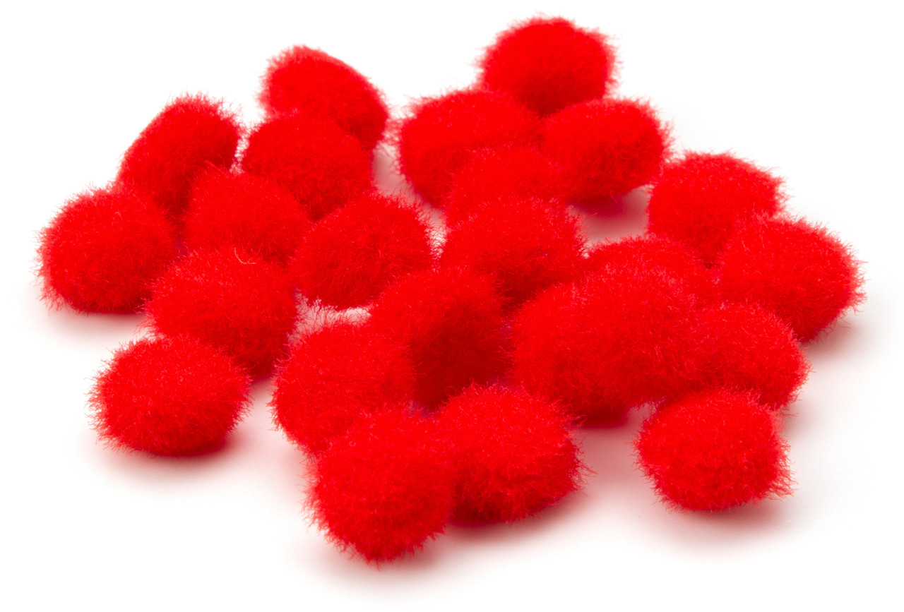 Pom-Poms 10mm 100/PKG Red