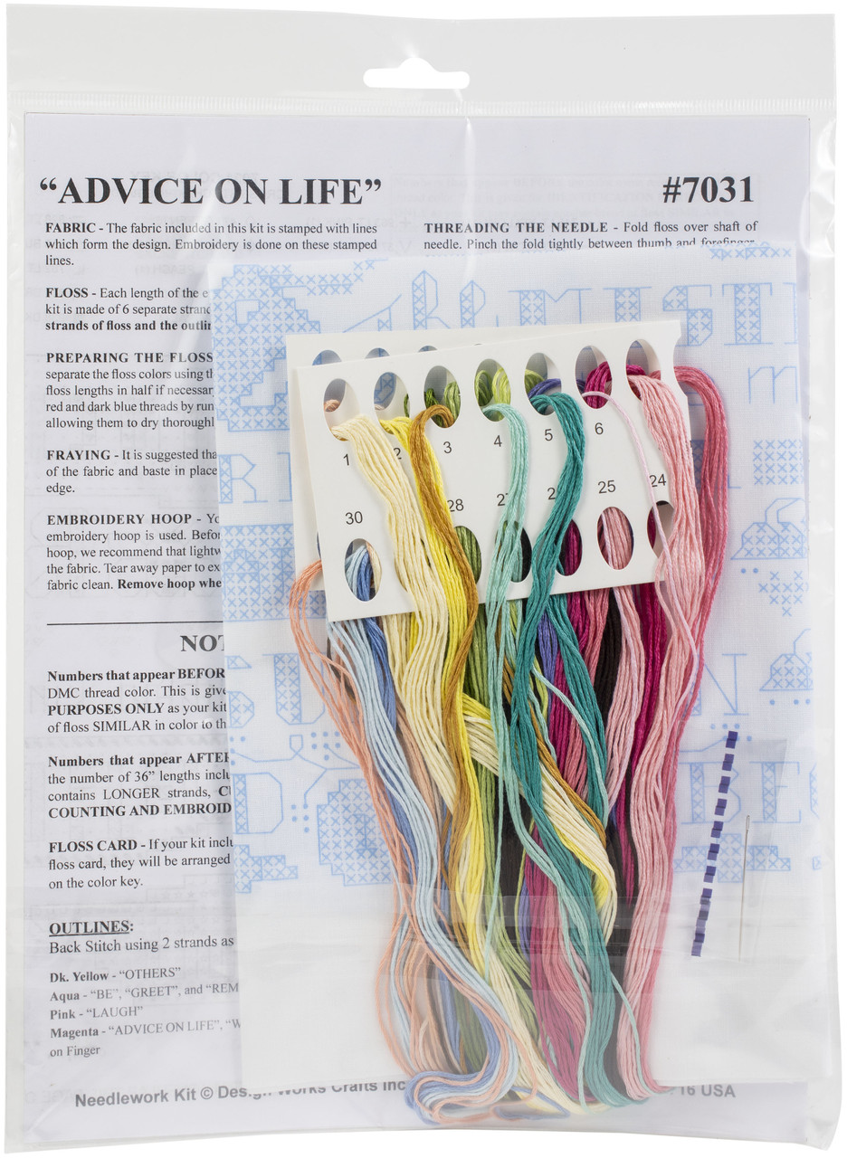 Janlynn Stamped Cross Stitch Kit 14X14-Advice On Life
