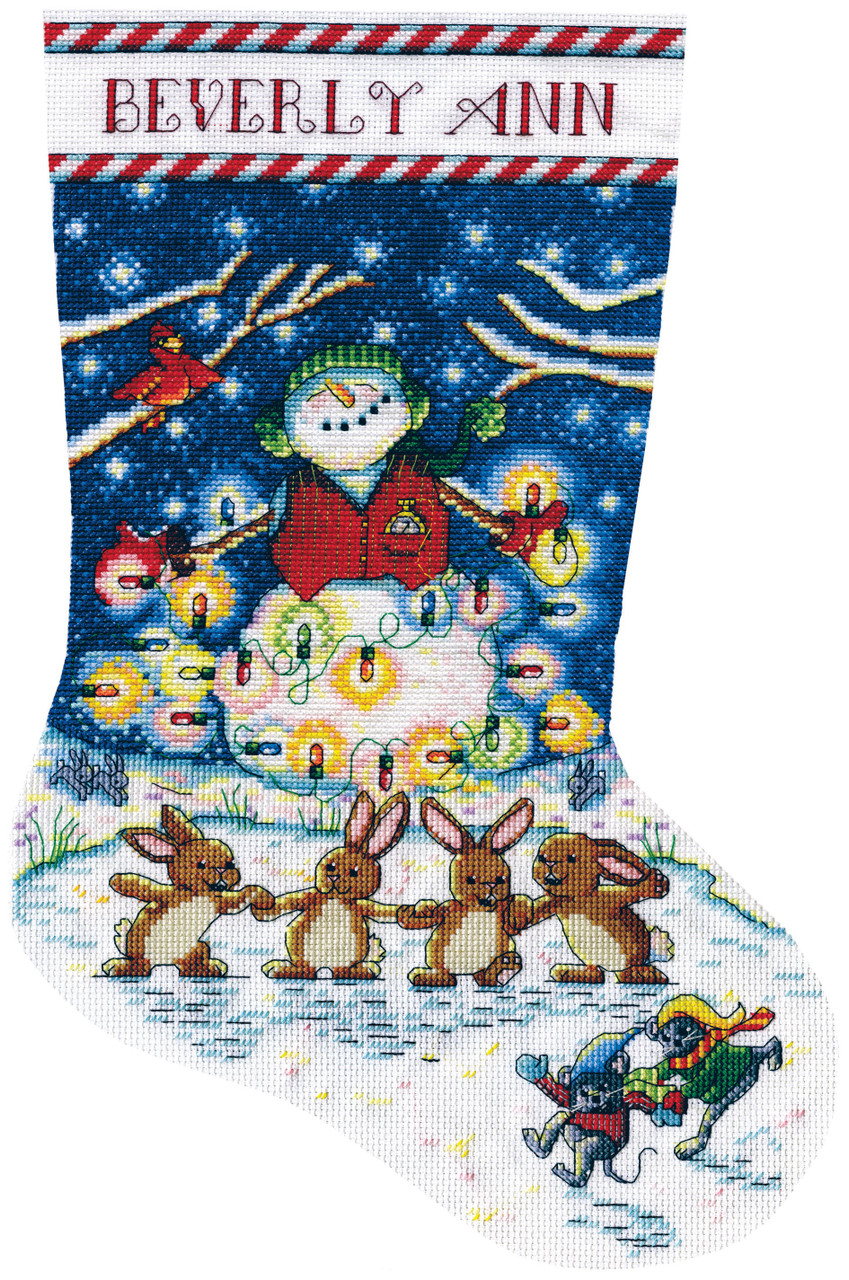 Design Works Counted Cross Stitch Stocking Kit 17 Long-Airplane Santa