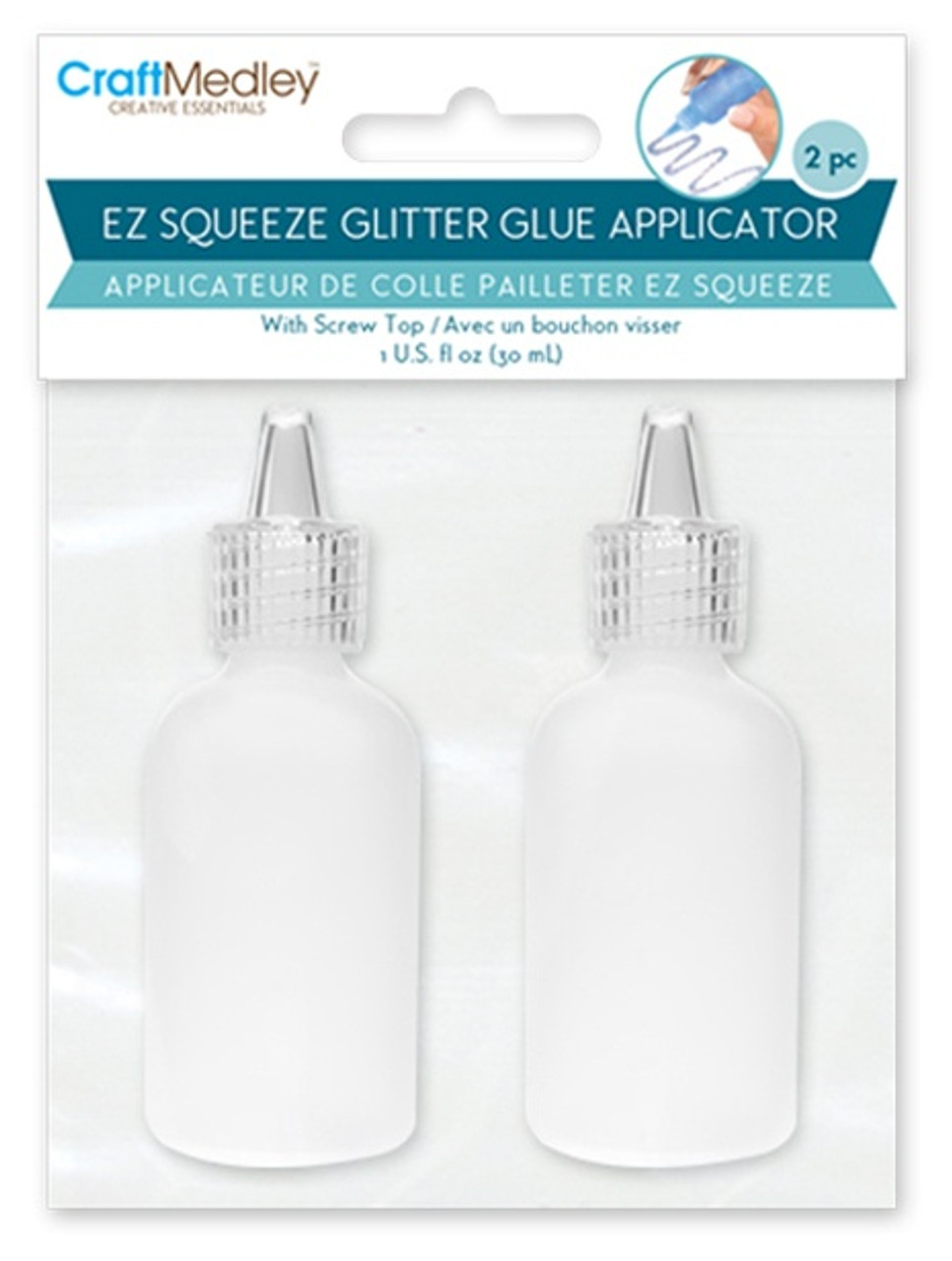 Craft Medley Empty Glitter Glue Applicator Bottle 30ml 2/PkgPB209 -  GettyCrafts