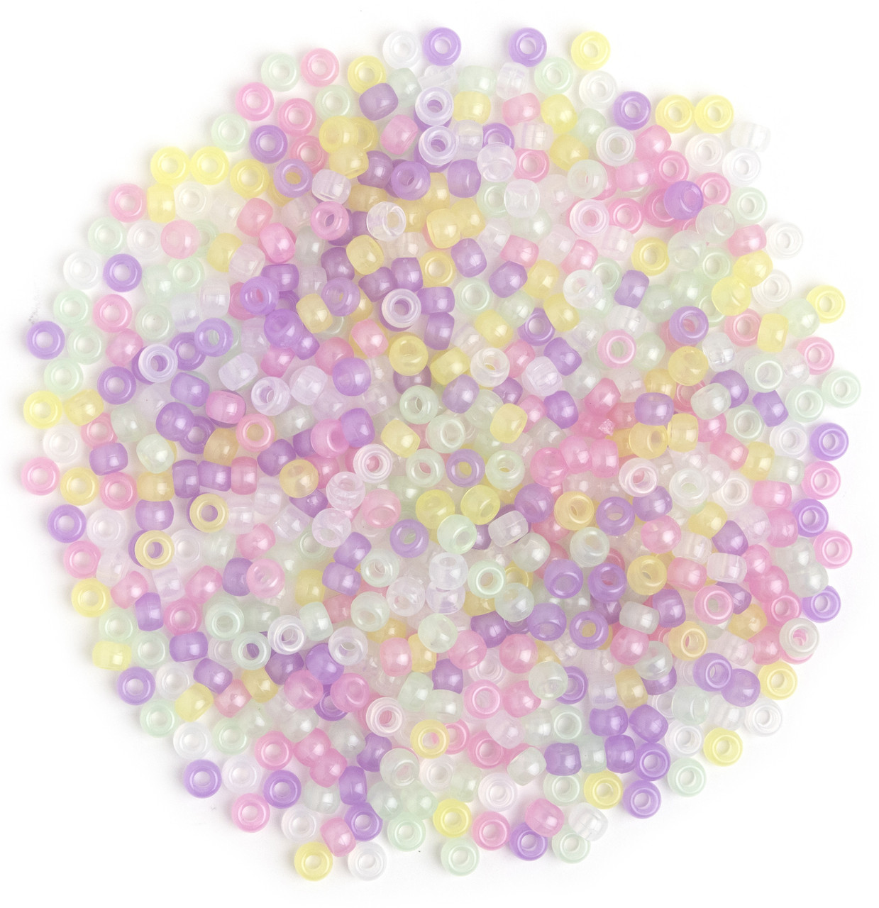 CousinDIY Pony Beads 6mmx9mm 1,000/Pkg-Opaque Glow-In-The-Dark, 1