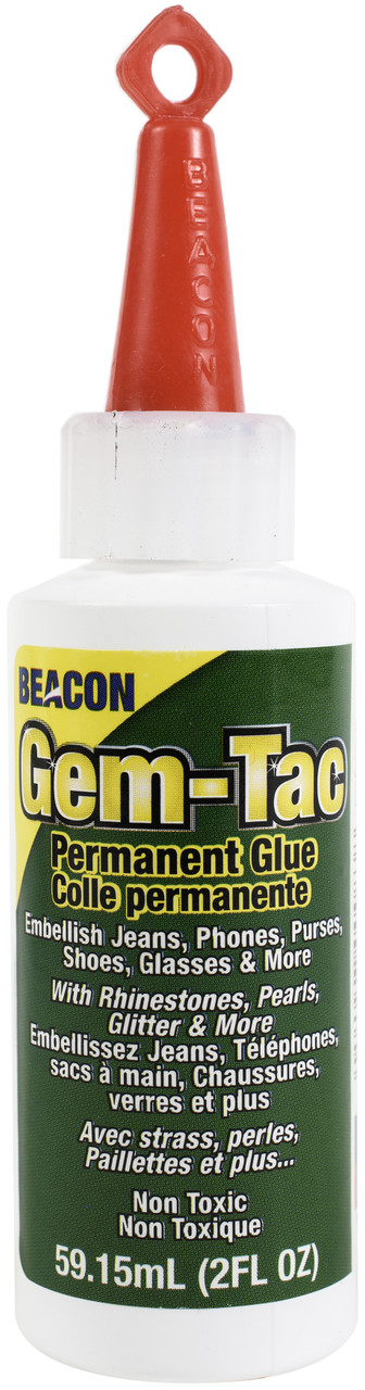 Beacon Gem-tac Permanent Adhesive. 4 Oz. Dries Clear. Rhinestone