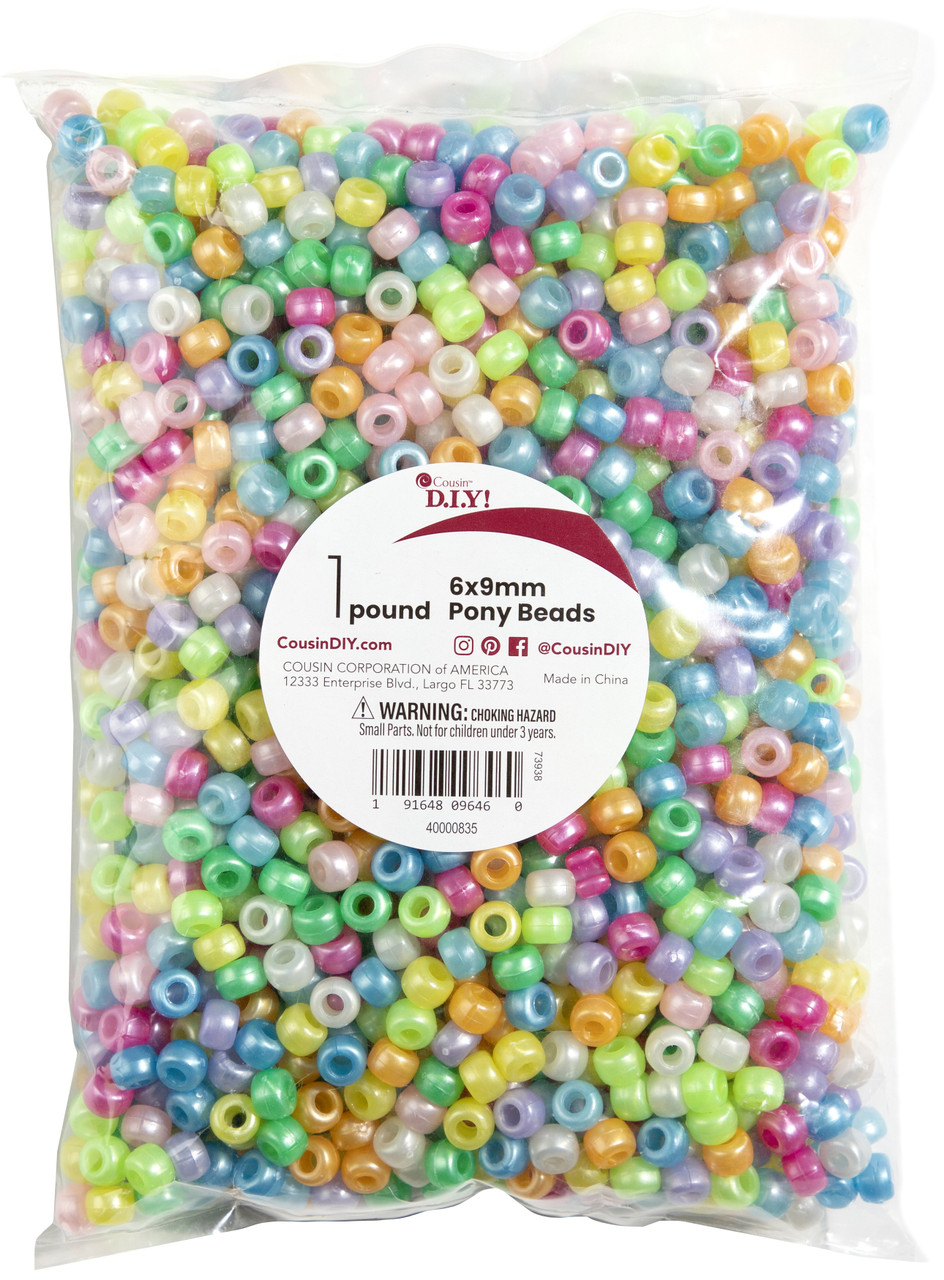 CousinDIY Pony Beads 6mmx9mm 1,000/Pkg-Opaque Glow-In-The-Dark, 1