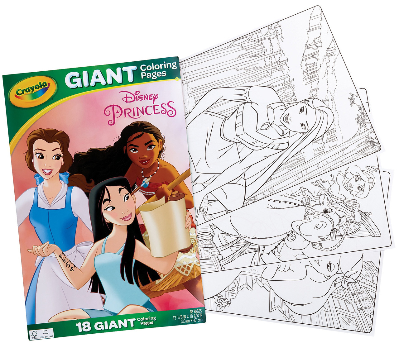 Crayola Giant Coloring Pages Disney Princess, Child, 18 Pages, Gifts for  Boys & Girls 