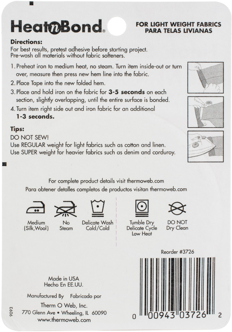 Heat'n Bond Hem Iron-On Adhesive, Super Strength, White