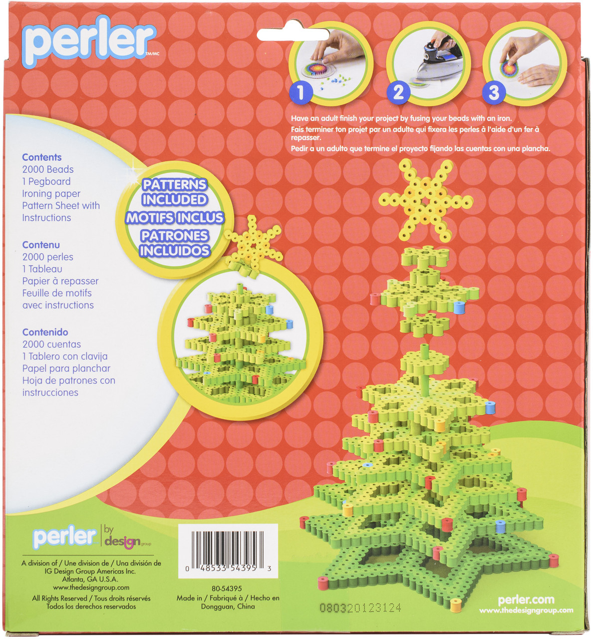 Perler 3D Christmas Tree Fused Bead Kit , Ages 6 and up, 2004 Pieces