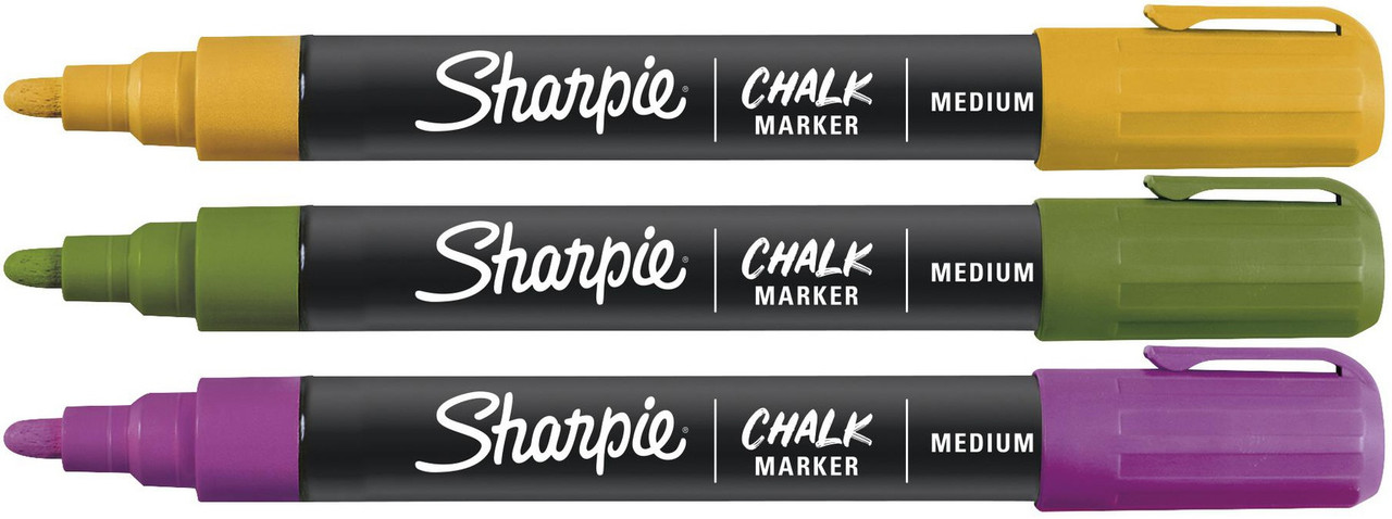 Sharpie Wet Erase Chalk Marker 3/Pkg-Secondary Green, Orange