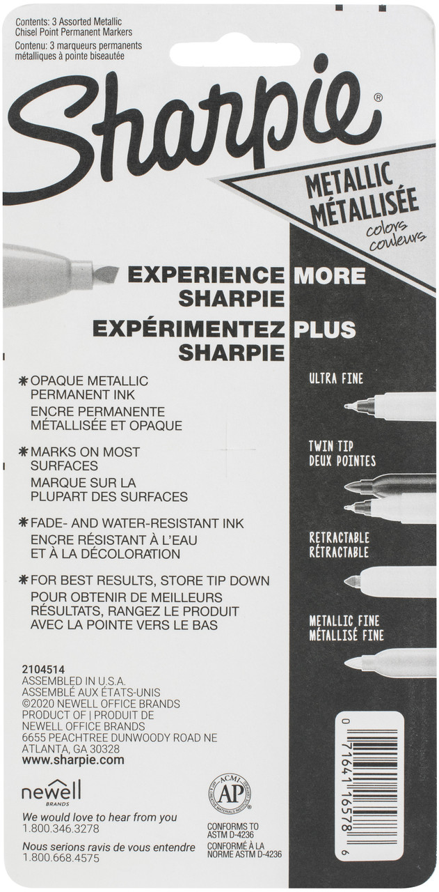 Sharpie Metallic Permanent Markers - Fine Marker Point - Assorted