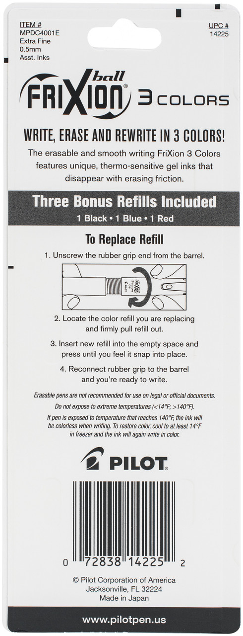 Pilot FriXion Ball Clicker Erasable Fine Point Pens 8/Pkg Assorted Colors