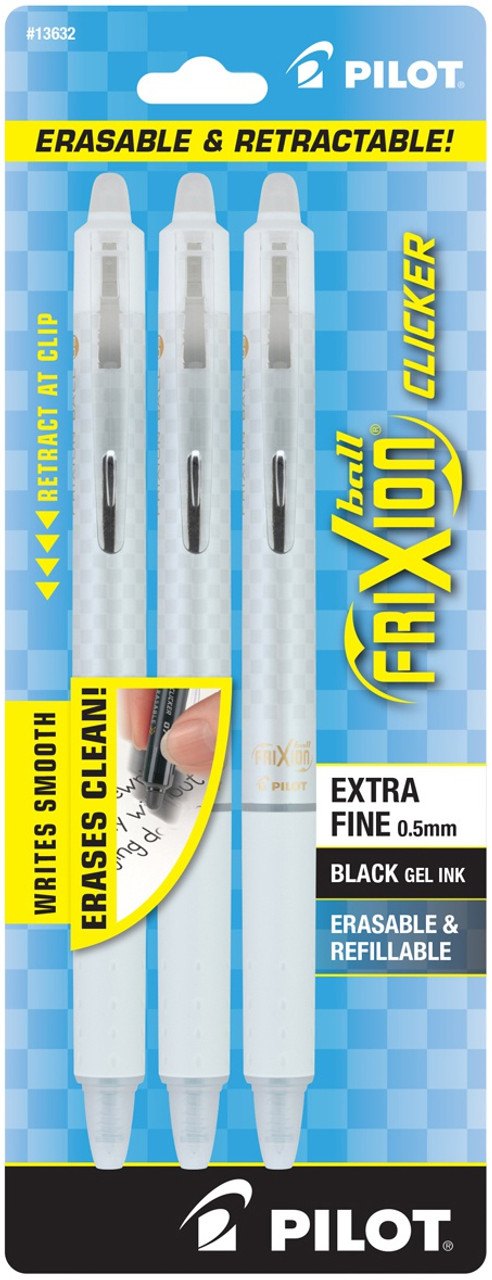 Pilot FriXion Point Erasable Gel Pens, Extra Fine Point, Assorted Ink,  3/Pack (31579)