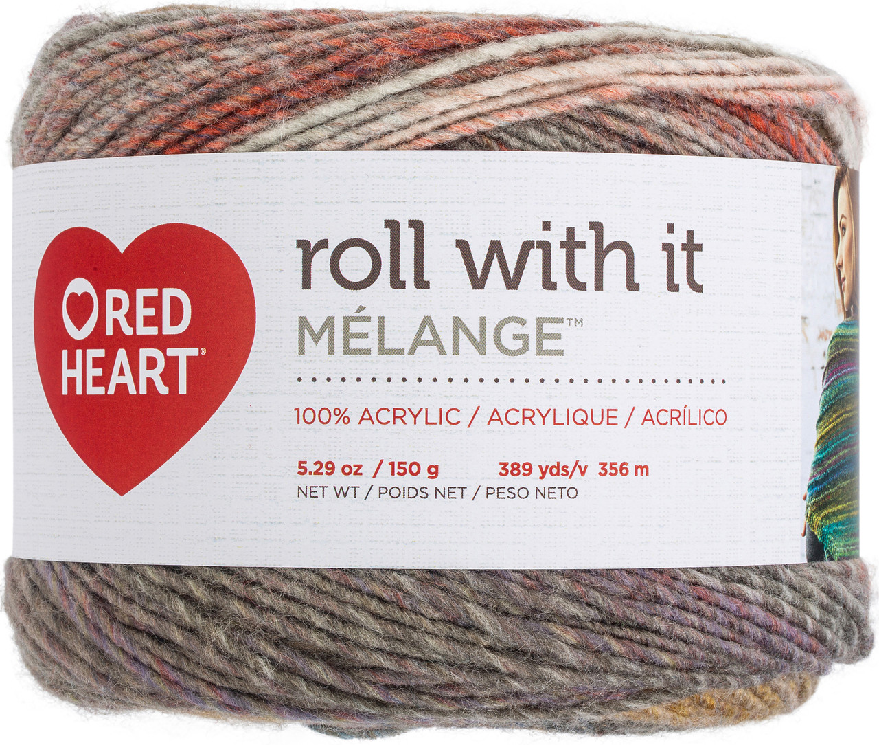 Red Heart Roll with It Melange Yarn Paparazzi
