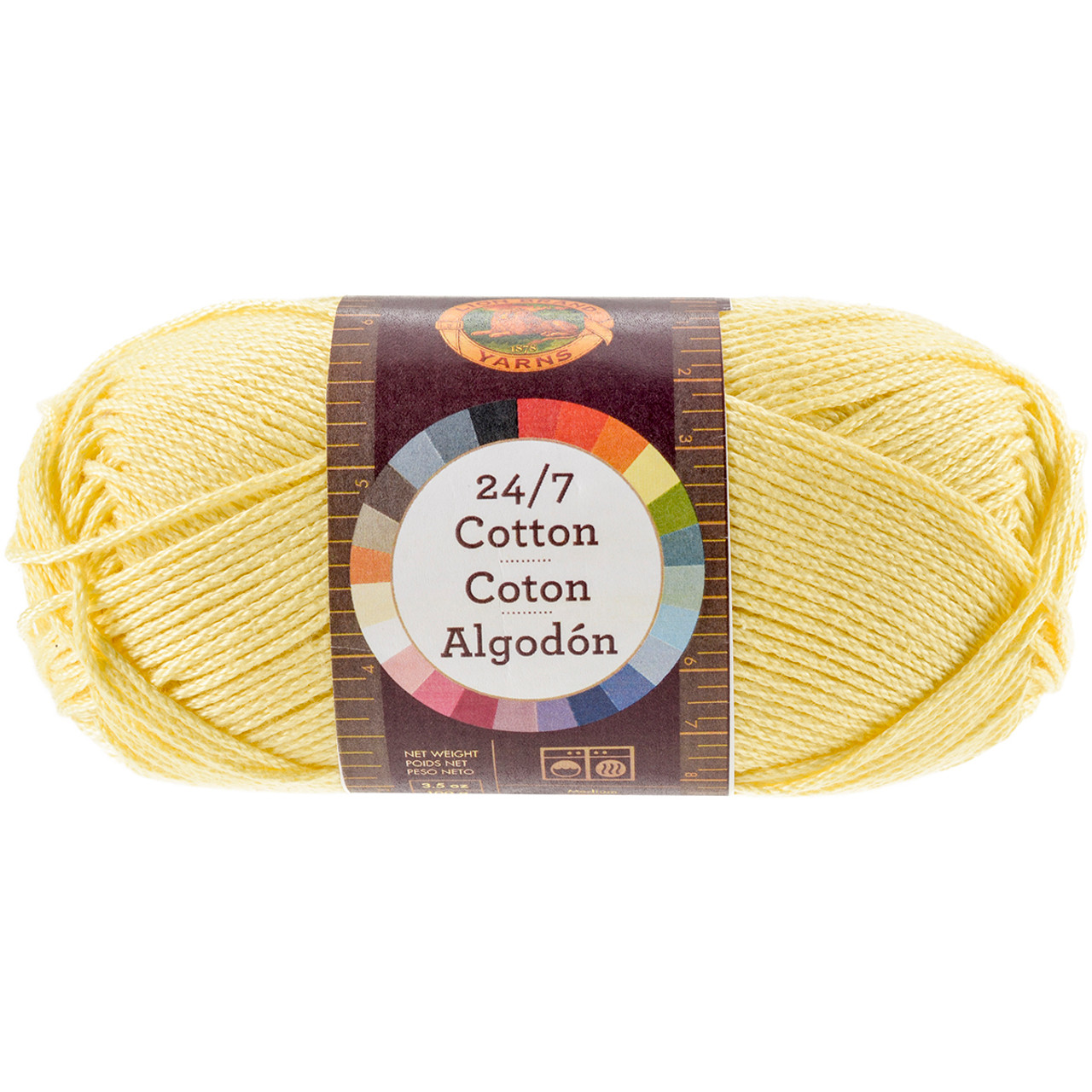 3 Pack Lion Brand 24/7 Cotton Yarn-Lemon 761-157 - GettyCrafts