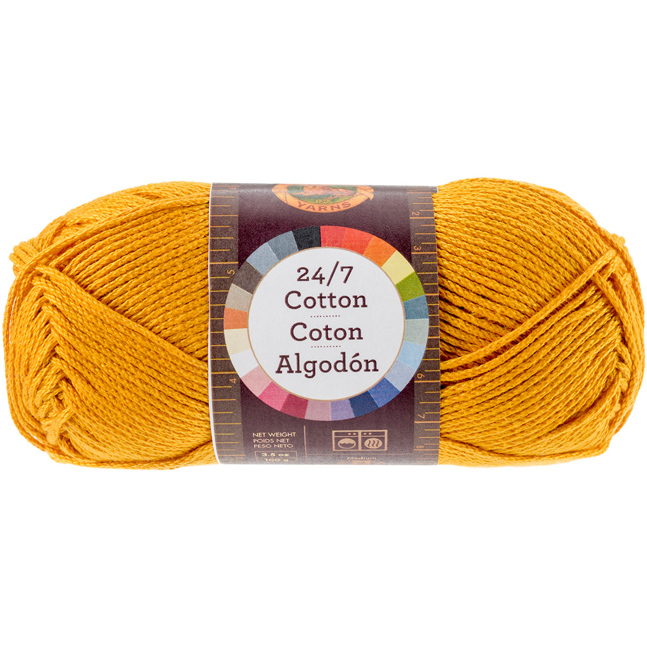 Lion Brand Yarn 24-7 Cotton Charcoal Medium Mercerized Cotton Grey Yarn 3  Pack 