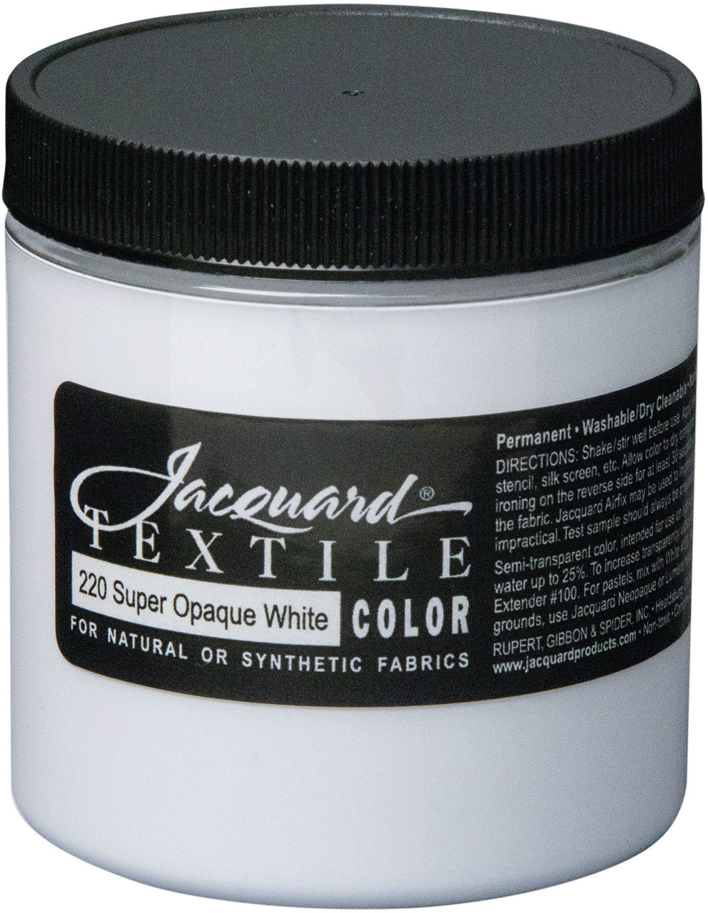 Jacquard Textile Color Fabric Paint 2.25Oz-Super Opaque White