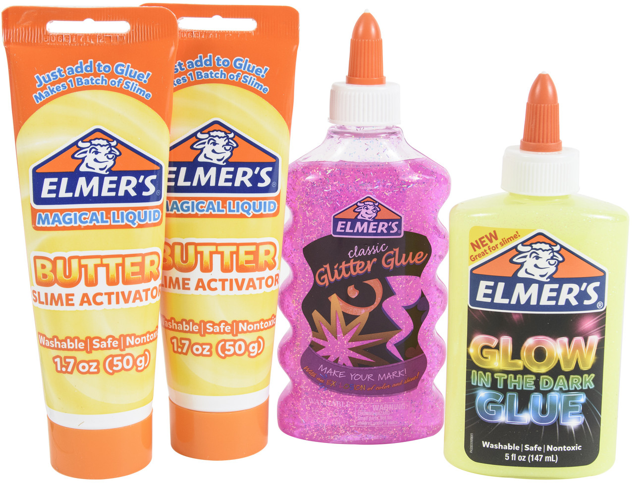 Elmer’s Butter Slime Kit, Includes Elmer’s Glow in the Dark Glue, Elmer’s  Glitter Glue, Elmer’s Butter Slime Activator, 4 Count