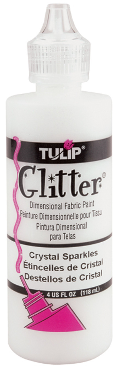 Tulip Dimensional Fabric Paint, Glitter Silver, 4 fl oz